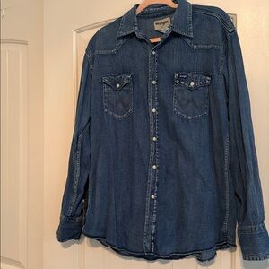 Wrangler Blue Denim Western Shirt